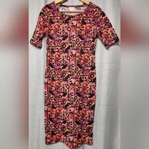 LuLaRoe Multi-color Short-sleeve Dress- Women's Size S